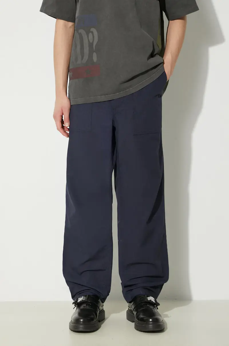 pantaloni in cotone Fatigue Pant colore blu navy OR299.CT114