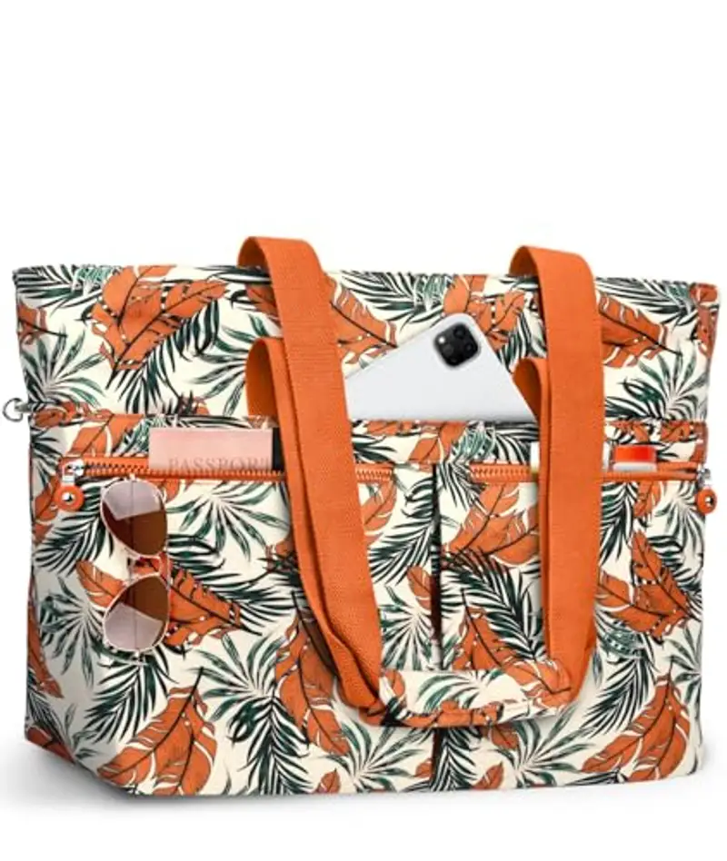 ENONEO Borsa Mare Donna Grande Borsa Spiaggia Famiglia 45L Impermeabile Borsas Piscina XXL Shopper Tote Bag con Cerniera Borse da Spiaggia Pieghevole per Shopping Viaggio Picnic