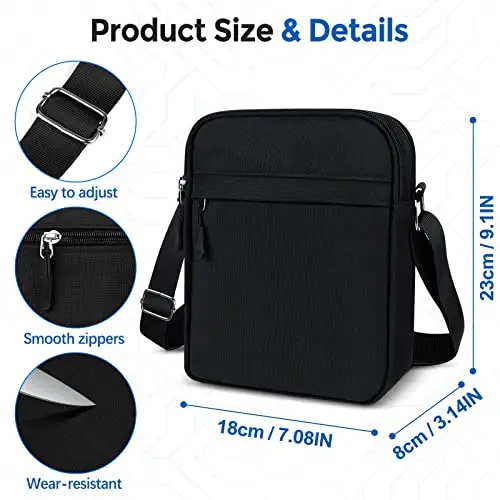 ENONEO Borsa a tracolla Uomo Nero 2578714 miniatura 3