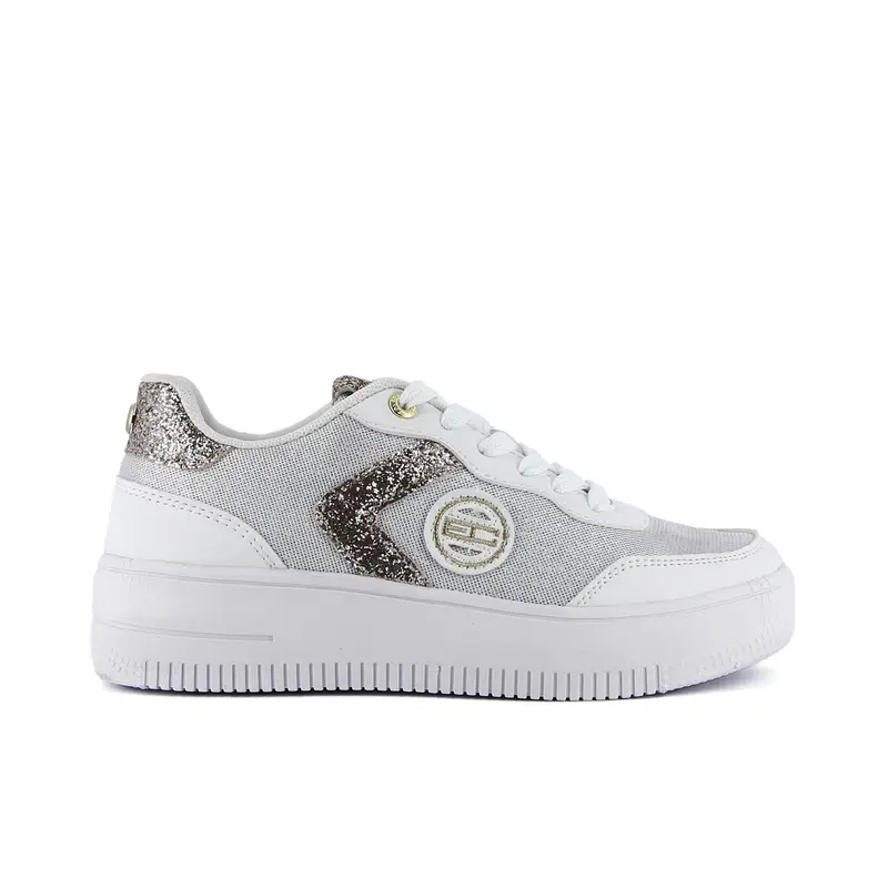 Sneakers bianche con dettaglio glitterato