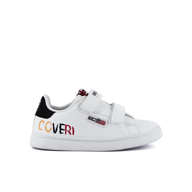Sneakers bianche con doppio velcro e logo