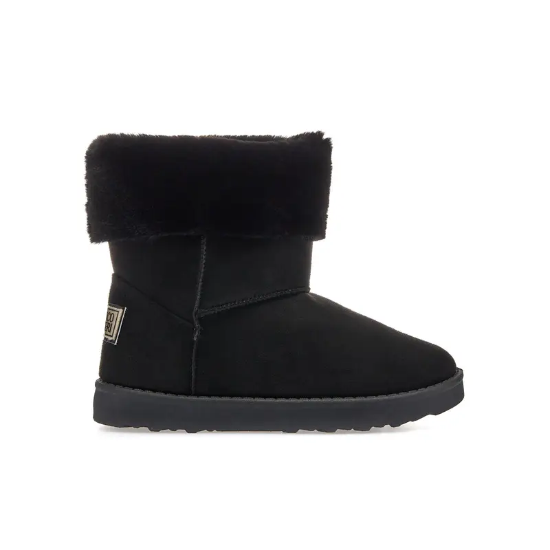 Stivaletti neri con zip interna e logo posteriore da bimba