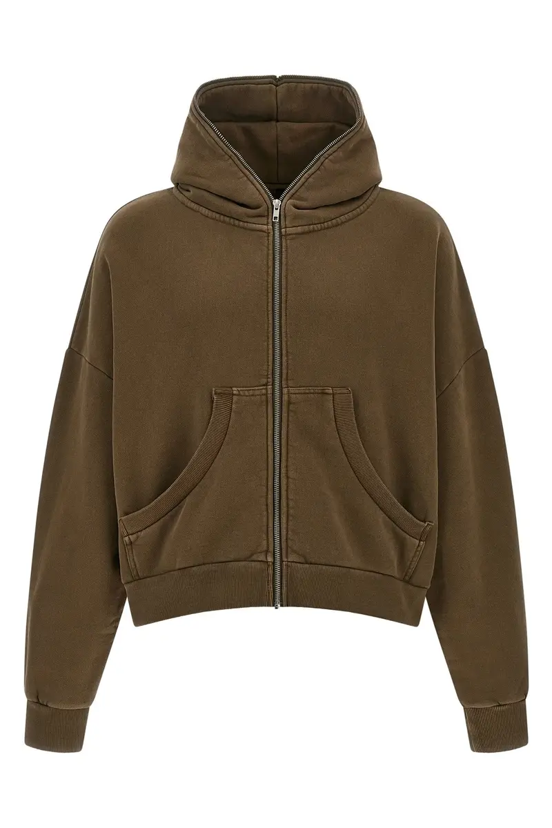 Felpa Con Cappuccio 'Eternal Zip Washed' Marrone