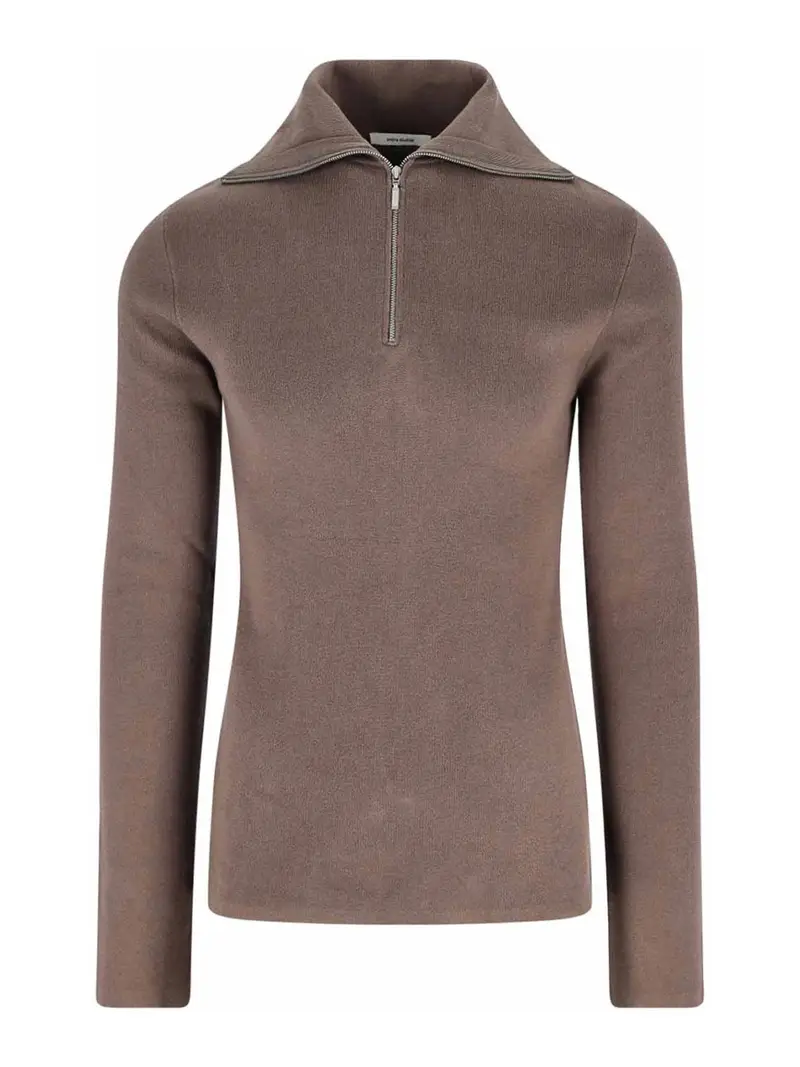 Maglia con cerniera Marrone