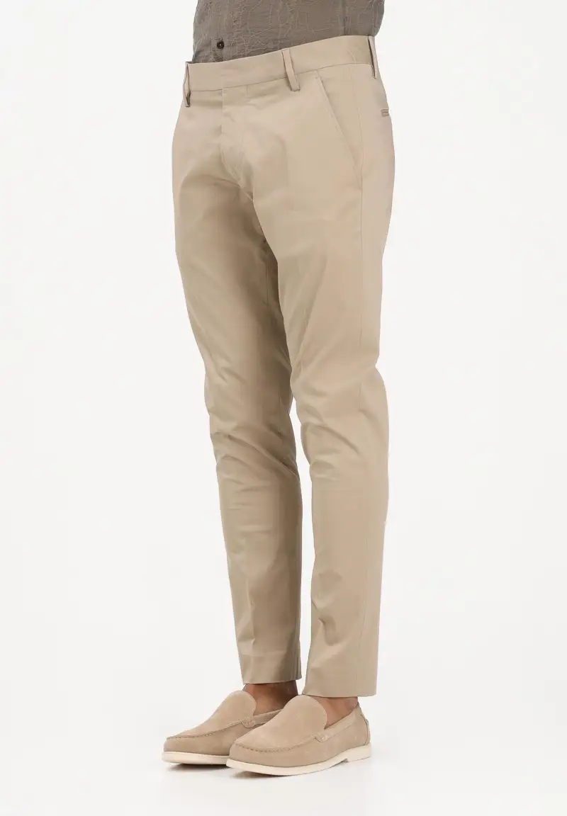 Pantalone elegante beige da uomo