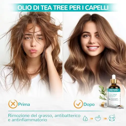 ENYORLI Tea Tree Essenziale Olio 100mL Naturale Tea Tree Olio per Pelle Viso Capelli Unghie, Aromaterapia, Diffusori miniatura 3