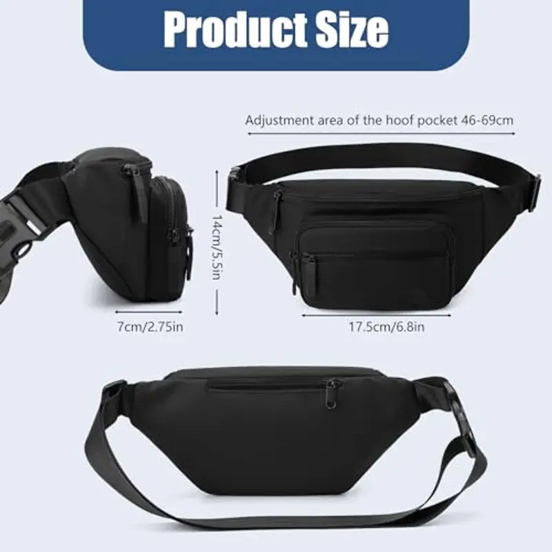 EOPUOZS Marsupio Uomo Nero 2099447 miniatura 2