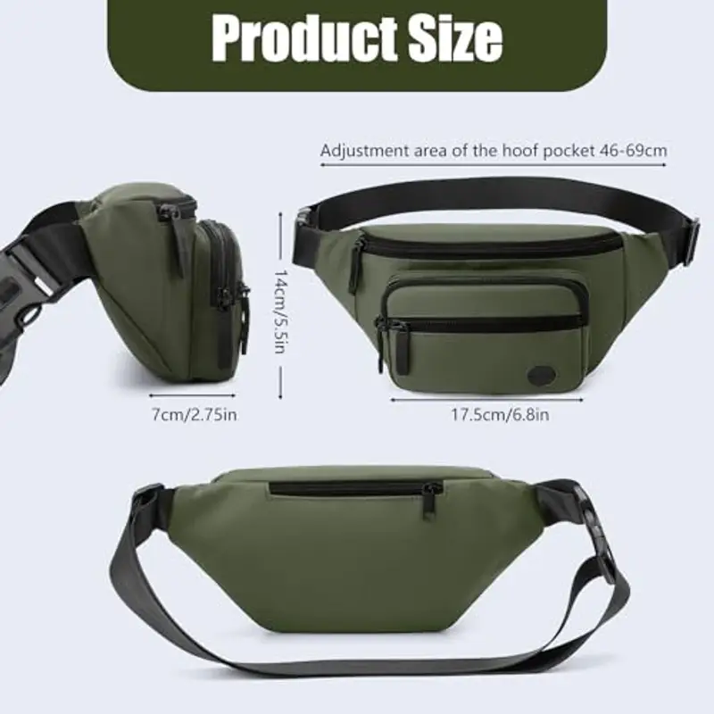 EOPUOZS Marsupio Uomo Verde 2099448 miniatura 2