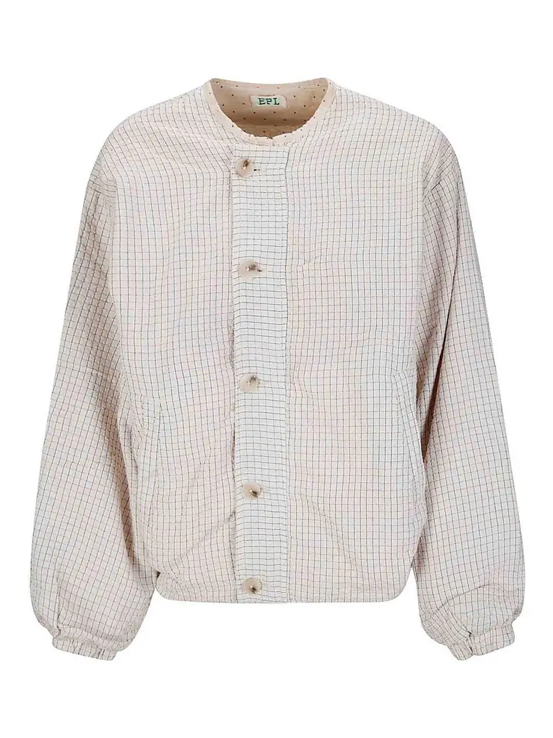 Bomber in cotone check Beige
