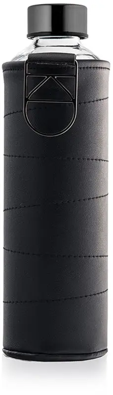 Mismatch bottiglia d'acqua in vetro + involucro in similpelle colore Graphite 750 ml