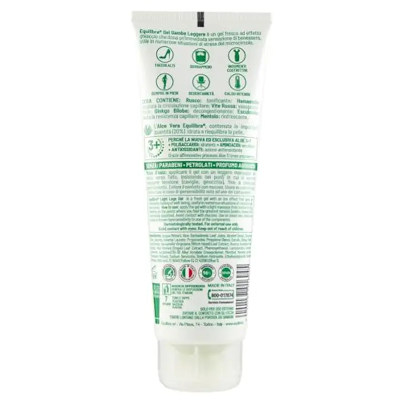 equilibra Corpo, Aloe Gambe Leggere Gel, Gel Fresco a Base di Aloe Vera e Aloe 3+, Effetto Ghiaccio, Favorisce Circolazione Gambe Con Stress del Microcircolo, Dona Sollievo, 3 pezzi da 125 ml miniatura 2