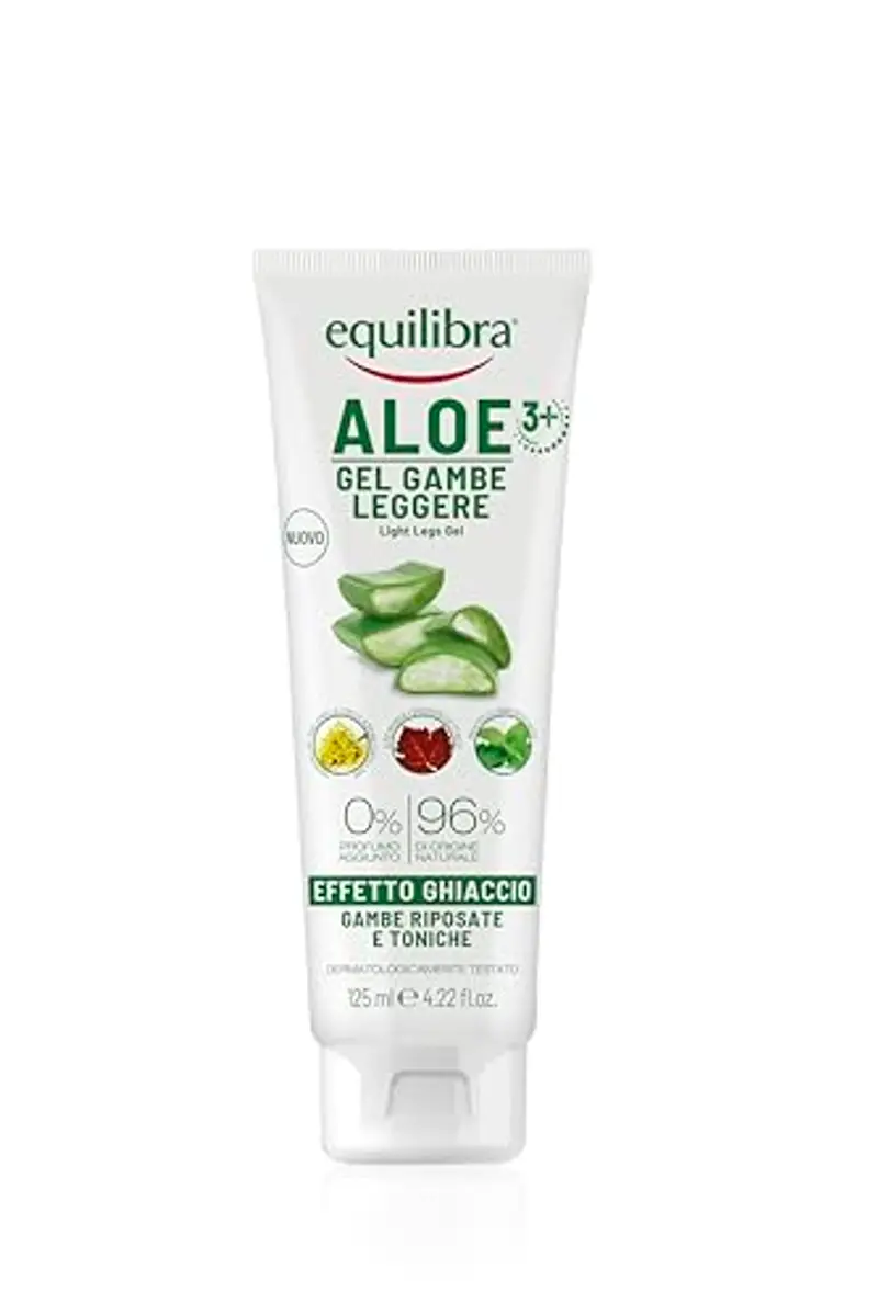 equilibra Corpo, Aloe Gambe Leggere Gel, Gel Fresco a Base di Aloe Vera e Aloe 3+, Effetto Ghiaccio, Favorisce Circolazione Gambe Con Stress del Microcircolo, Dona Sollievo, 3 pezzi da 125 ml miniatura 3