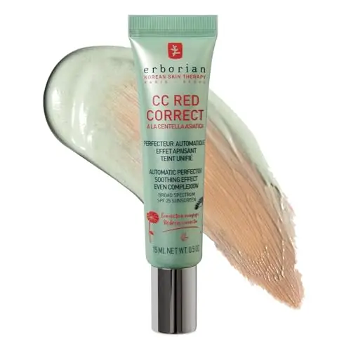 Erborian - CC Red Correct Crema Tinta Anti-Rossore - Trattamento Viso Perfettore di Teint con Correzione Colorimetrica