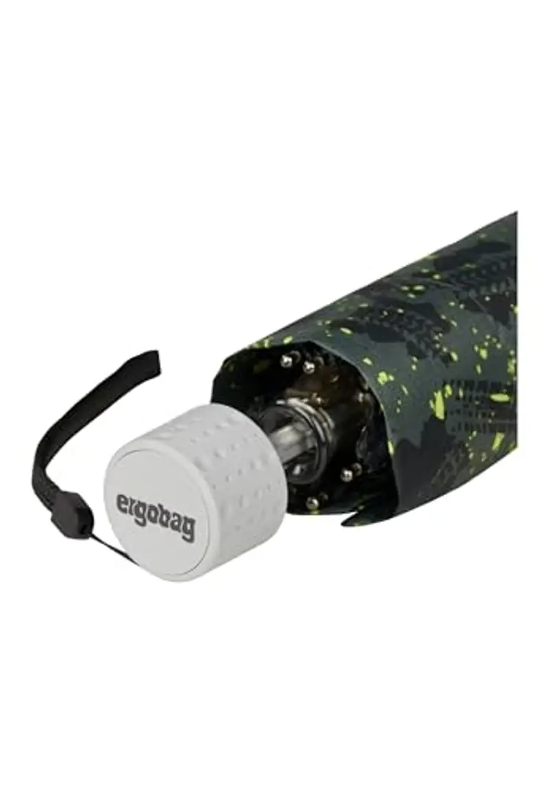 ergobag Ombrello Ombrello da cartella per bambini, ultraleggero e piccolo con tasca, Ø90 cm HarvestBear - Grigio miniatura 2