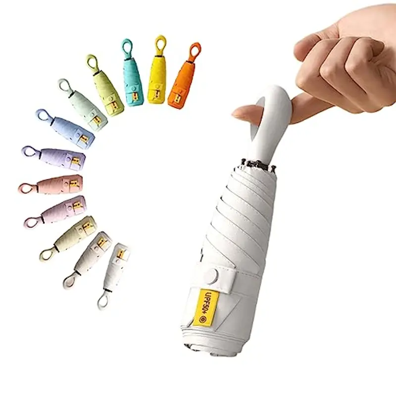 erised's bifrost Mini Ombrello Parasole Pieghevole da Viaggio Portatile e Donna Compatto Resistente Leggero/Anti UV di Alta Qualità Tascabile Pioggia Ombrellino Sole