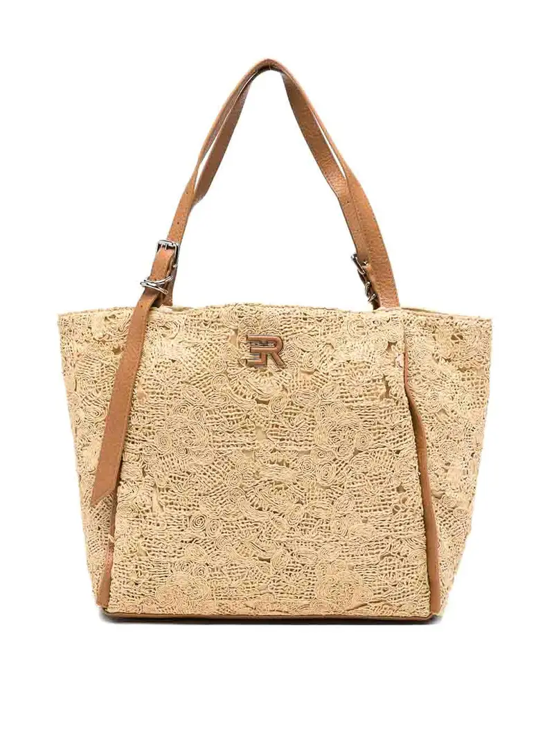 Borsa Shopping In Rafia Beige