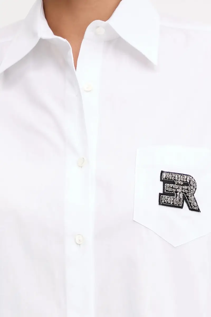 camicia in cotone Bianco miniatura 5