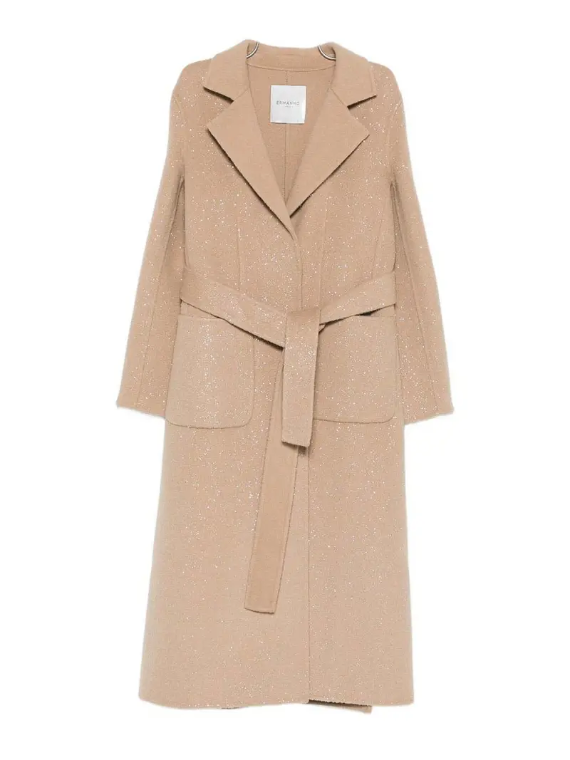 Cappotto lungo con cintura Grigio