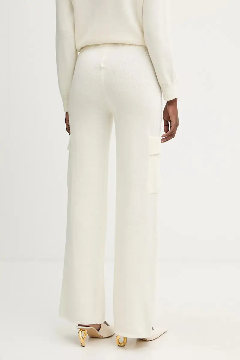 pantaloni della tuta con lana Beige miniatura 3