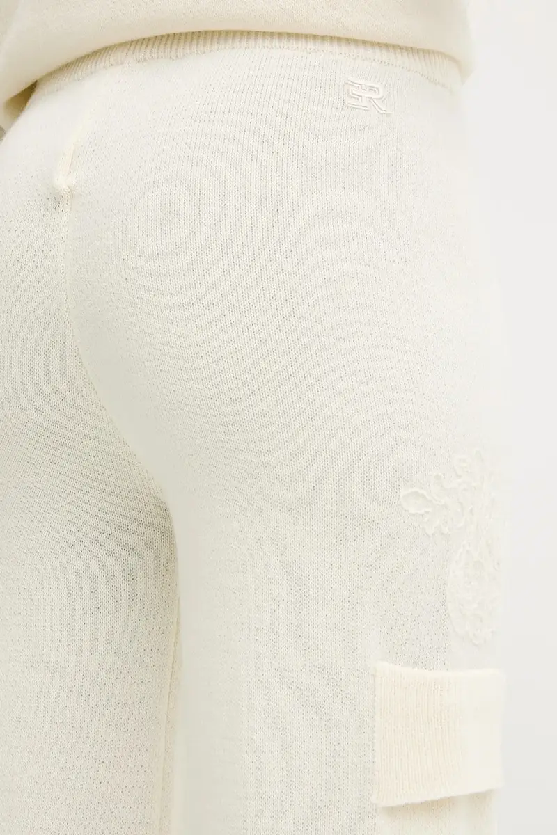 pantaloni della tuta con lana Beige miniatura 4