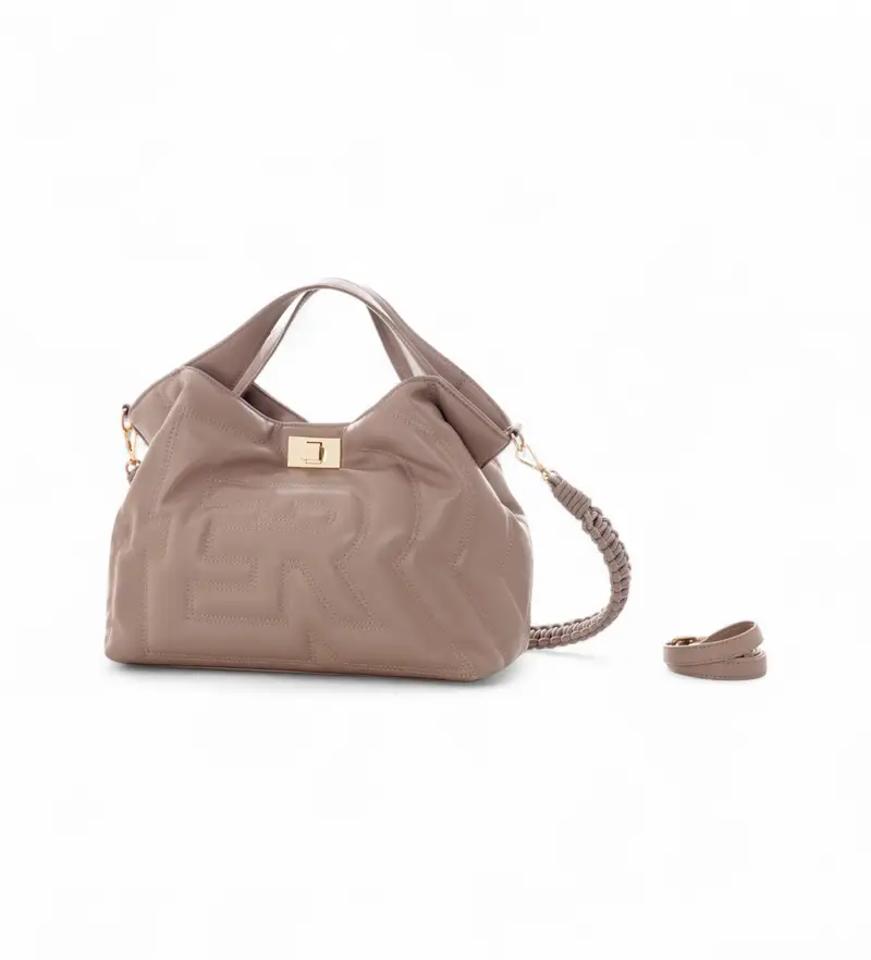 per donna 12401969 Borsa marrone trapuntata Rachele (OSFA), Casual, Poliuretano
