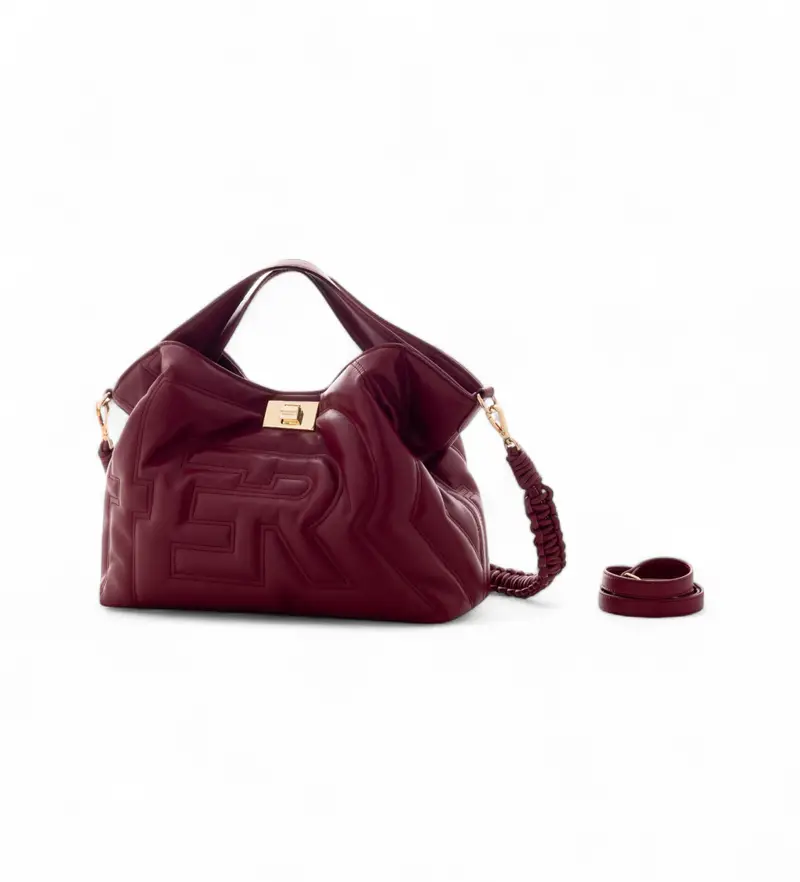 per donna 12401969 Borsa Rachele trapuntata bordeaux (OSFA), Casual, Poliuretano