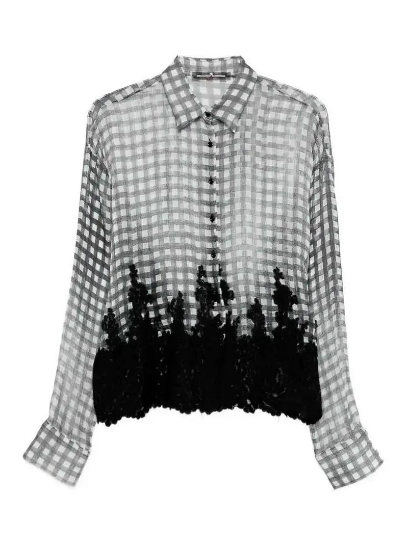 Camicia Con Ricamo Nero
