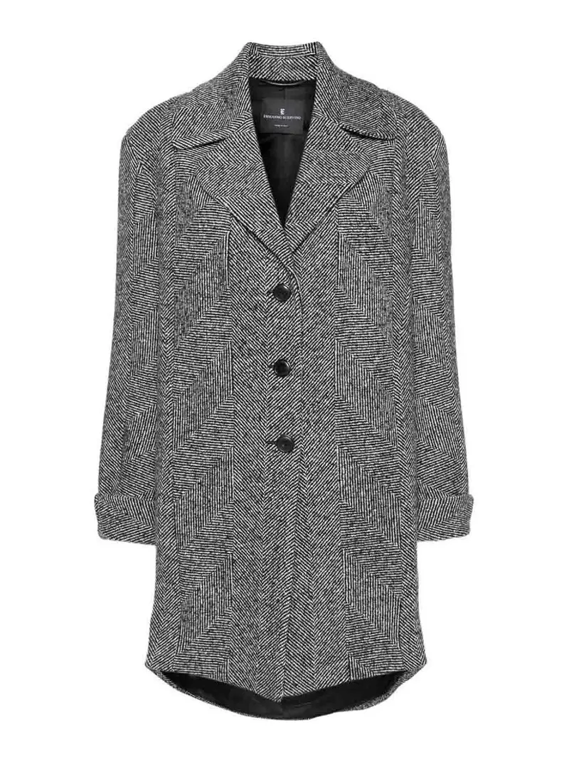 Cappotto pied de poule Nero