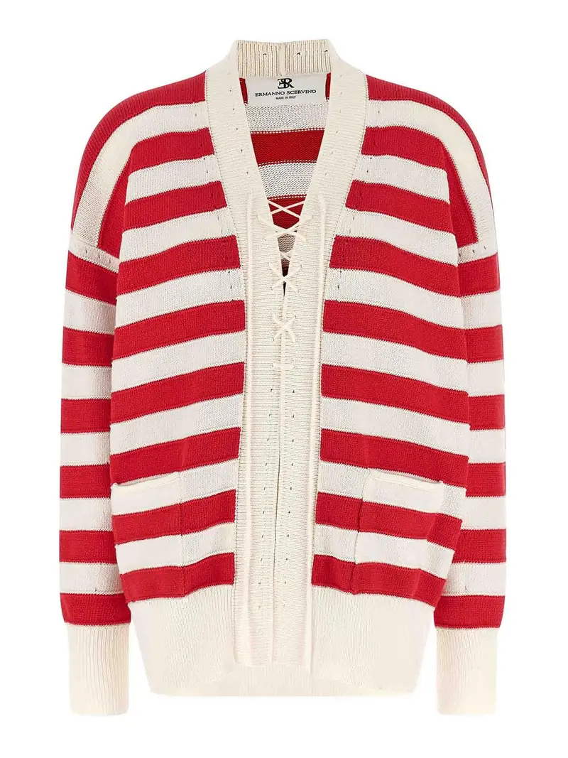 Cardigan all uncinetto Rosso