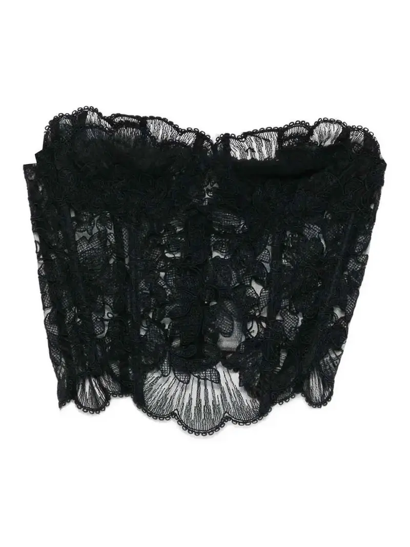 Corsetto in pizzo floreale Nero