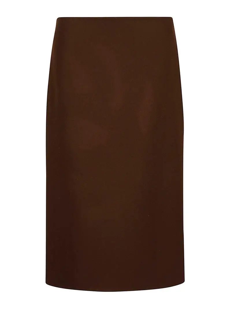 Gonna in lana Marrone