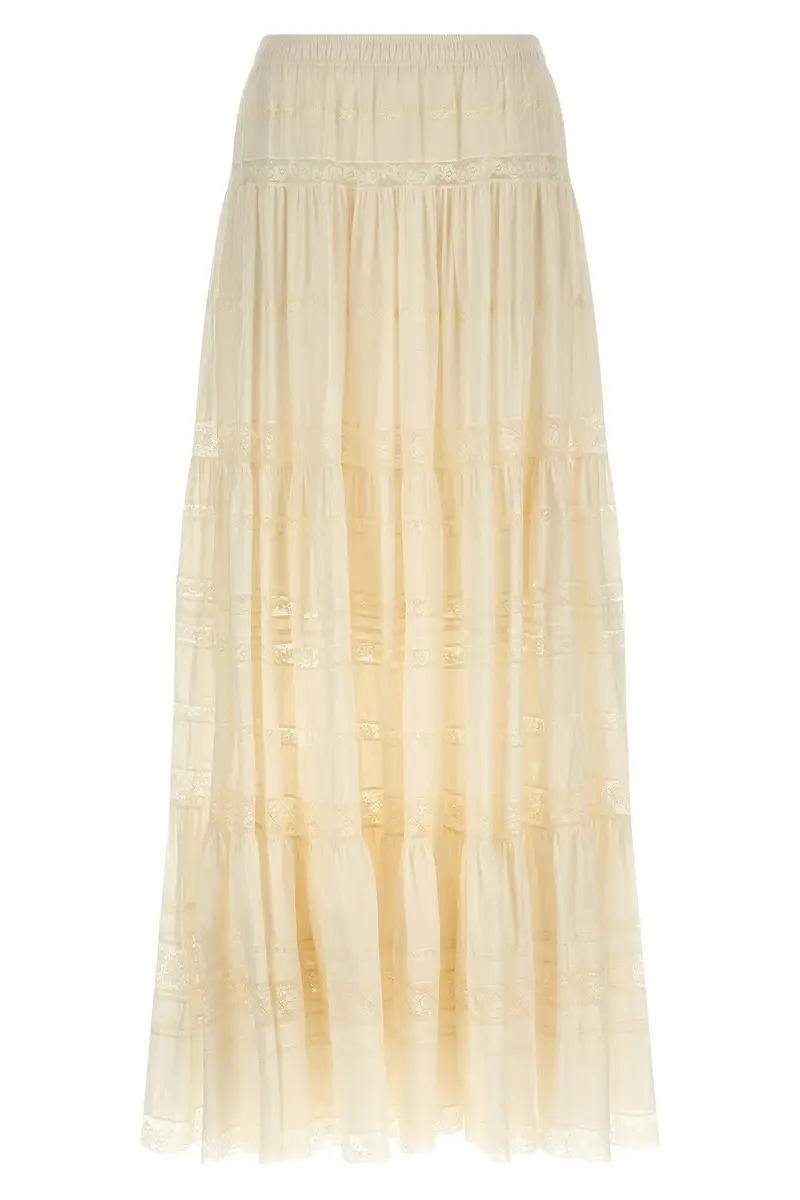 Gonna Inserti Pizzo Bianco