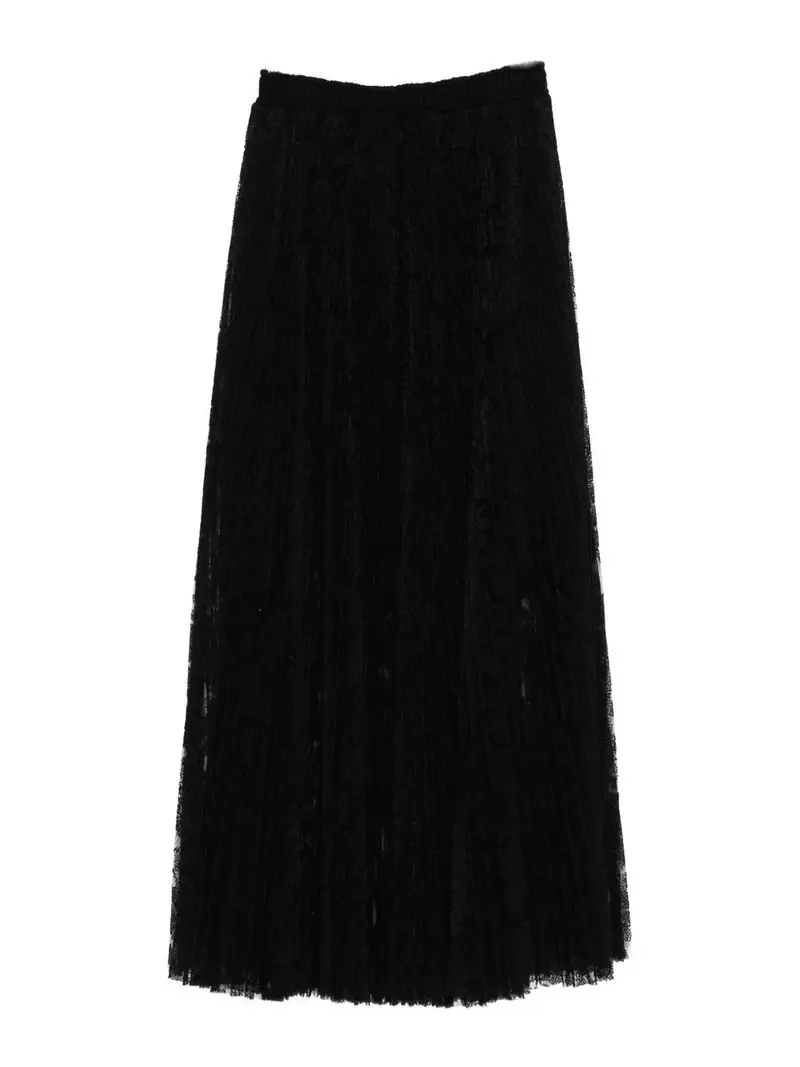 Gonna midi a pieghe Nero