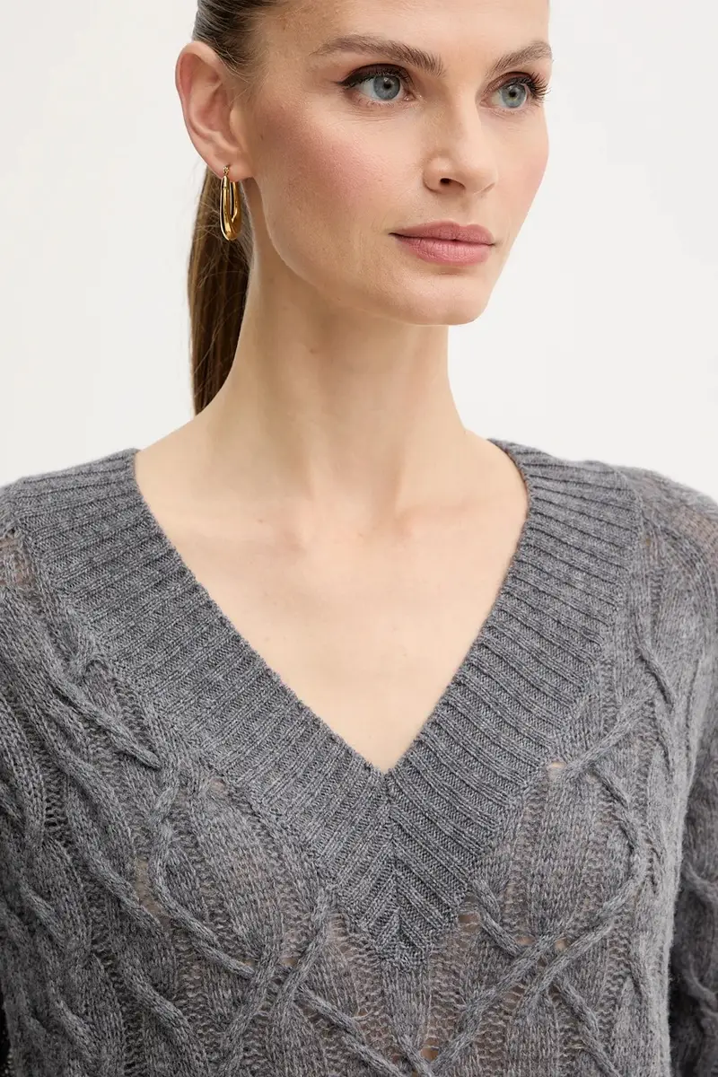 maglione in lana Grigio miniatura 4