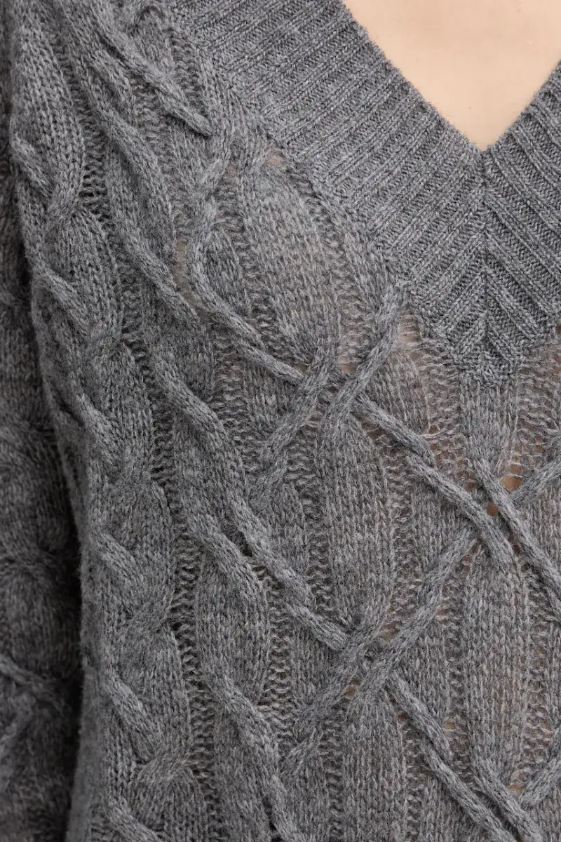 maglione in lana Grigio miniatura 5