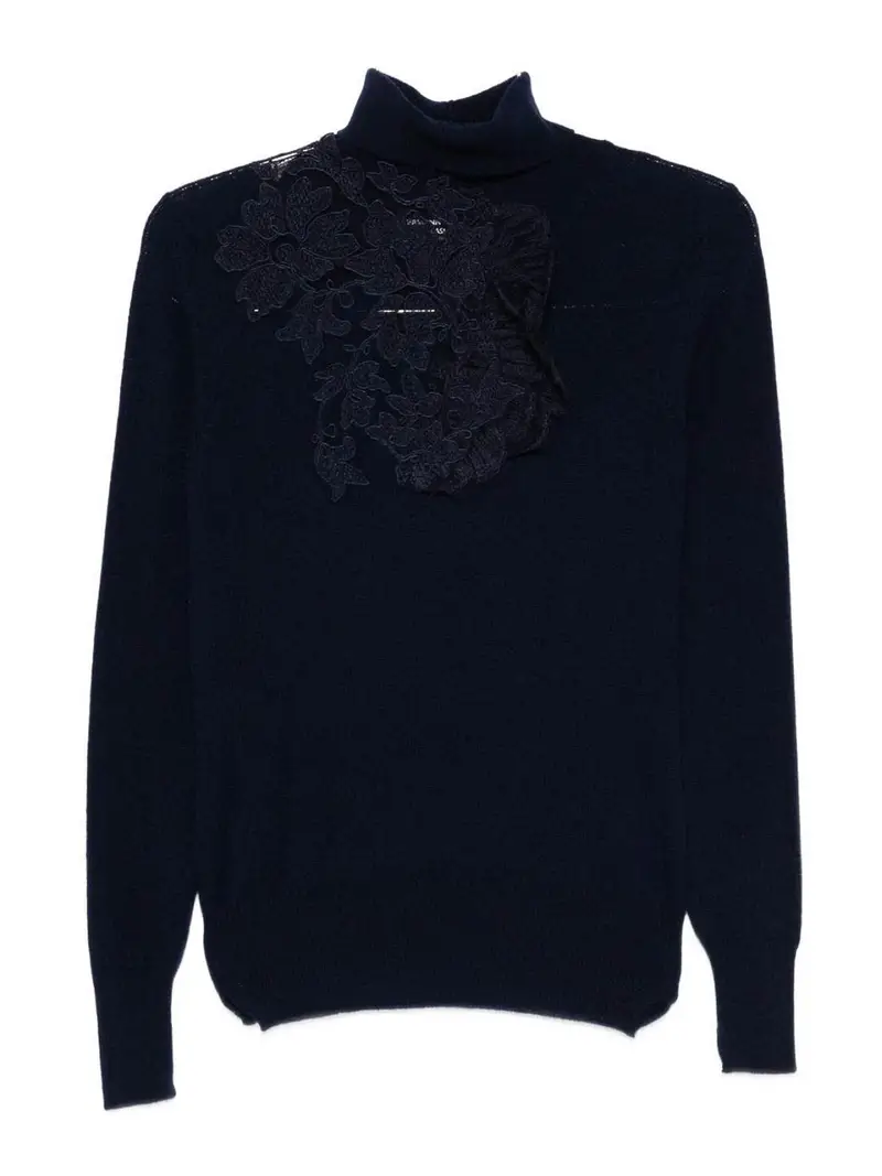 Maglia Dolcevita in Cashmere Blu