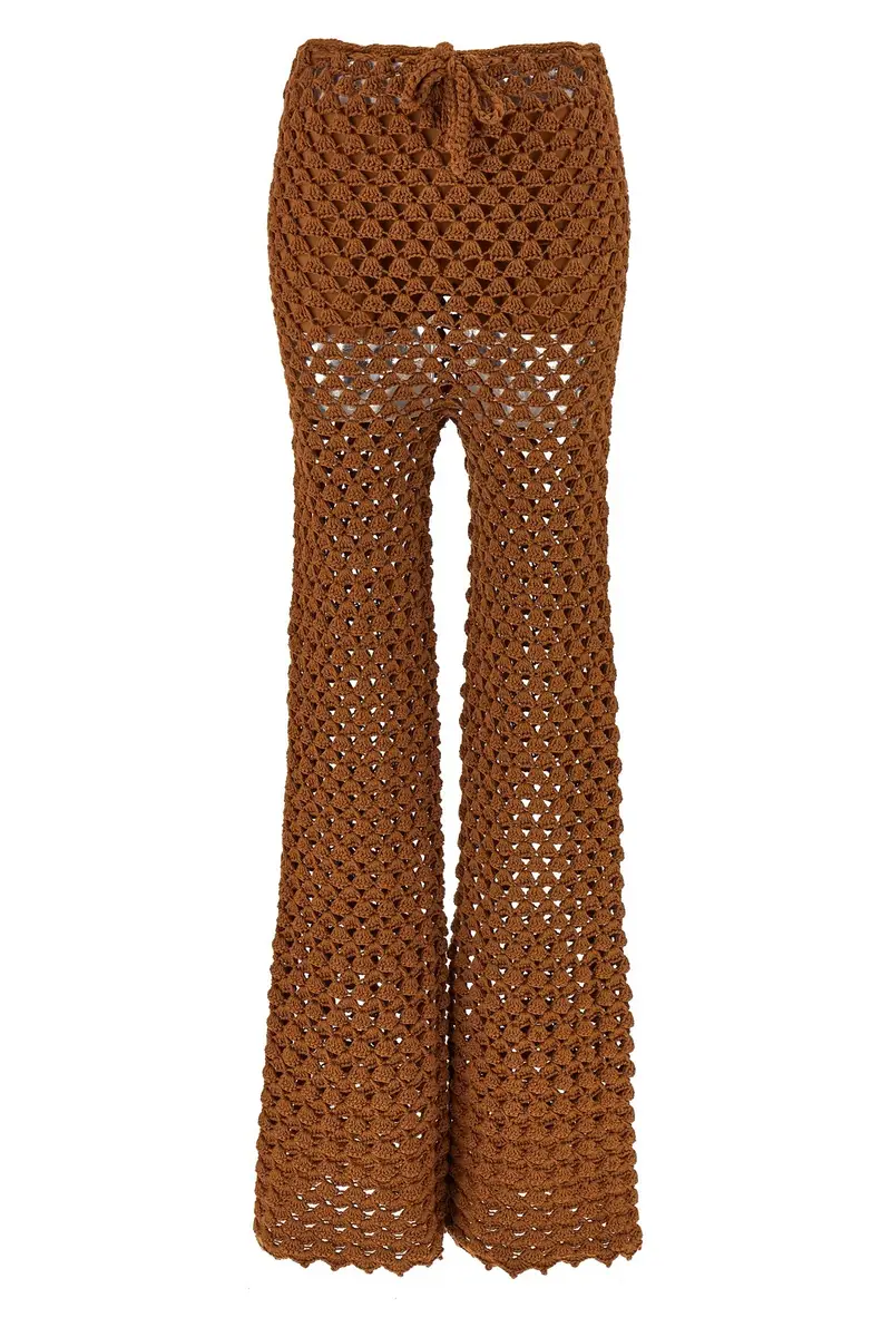 Pantalone Crochet Marrone
