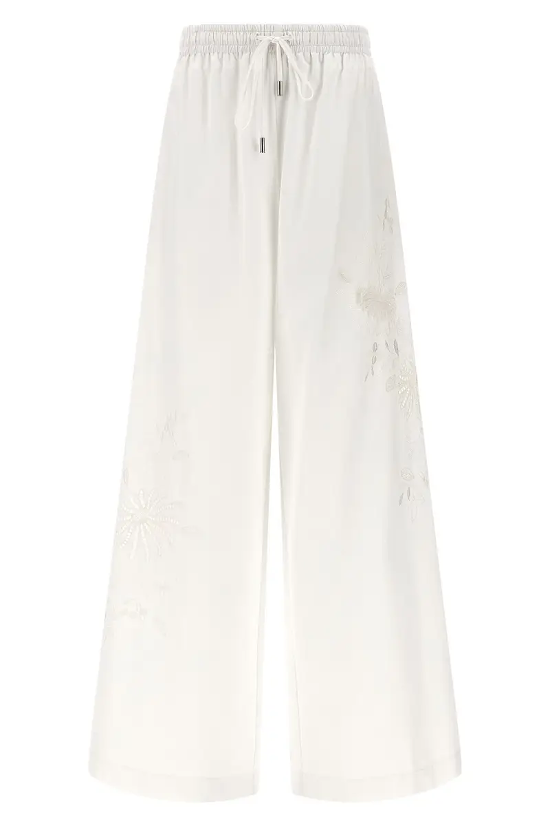 Pantalone Inserti Pizzo Bianco