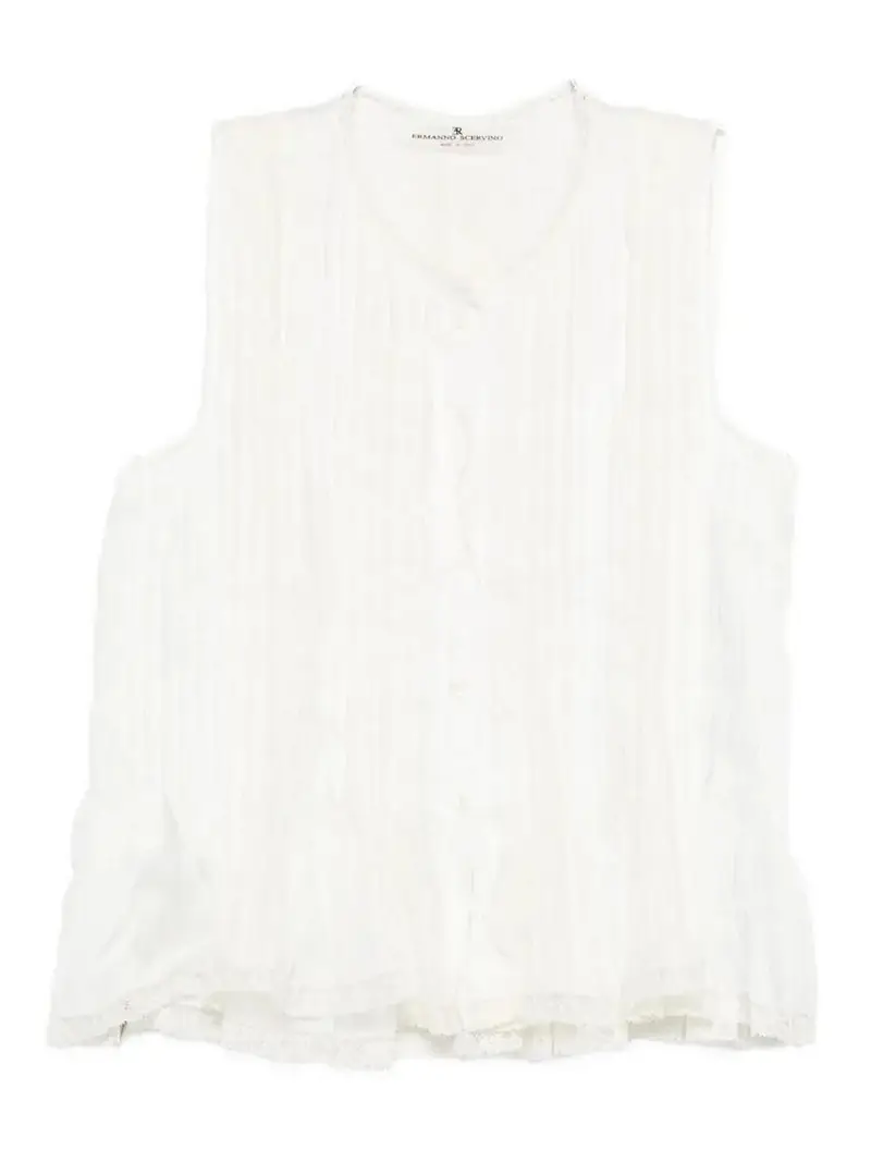 Parte superiore con ricamo Bianco