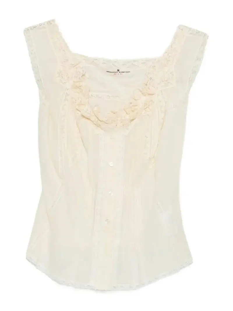 Parte superiore con ricamo Crema