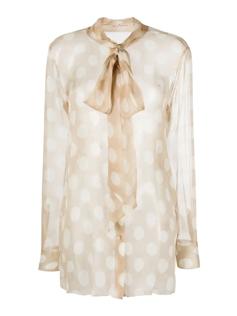 Polka dot blouse Bianco