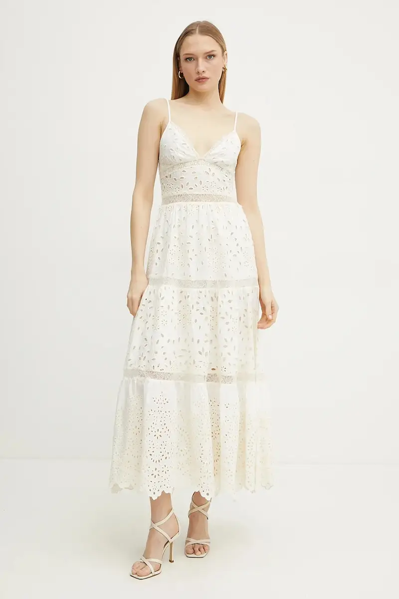 vestito in cotone colore bianco 56TQ001EN3