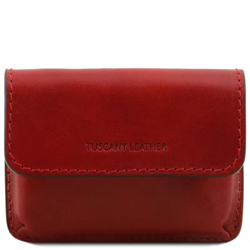 Esclusivo porta biglietti da visita in pelle Rosso