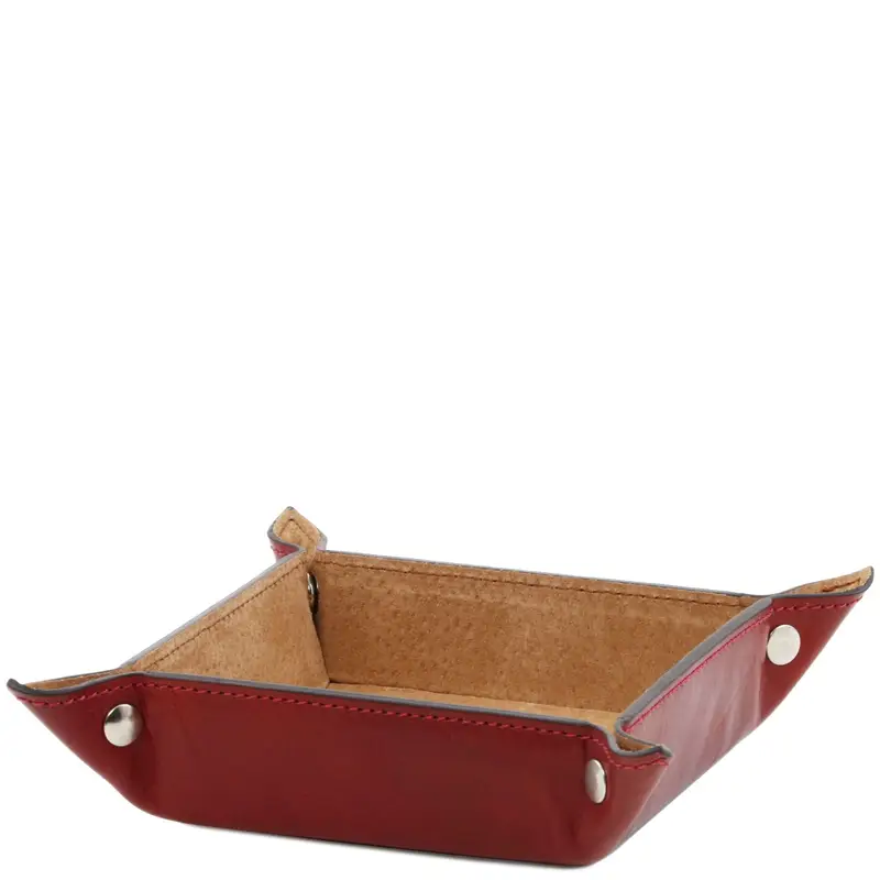 Esclusivo svuotatasche in pelle misura grande Rosso