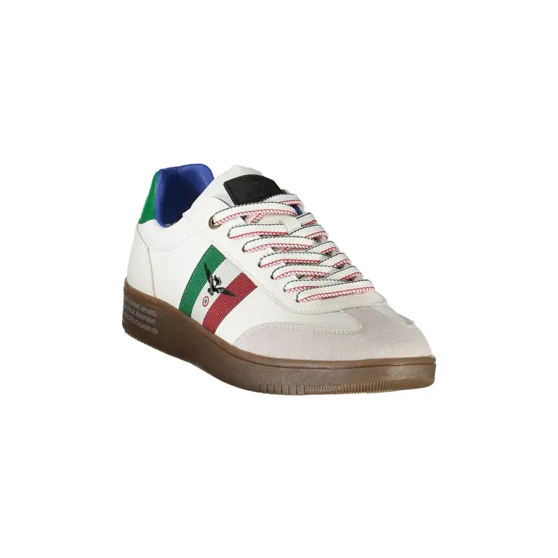 Sneakers Uomo Bianche con Lacci e Dettagli a Contrasto Bianco miniatura 2