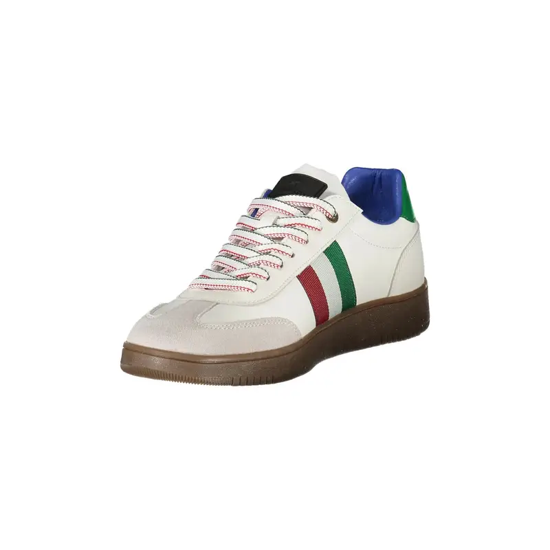 Sneakers Uomo Bianche con Lacci e Dettagli a Contrasto Bianco miniatura 3