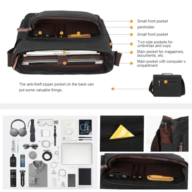 Eshow Borsa a tracolla Uomo Grigio 1092979 miniatura 3