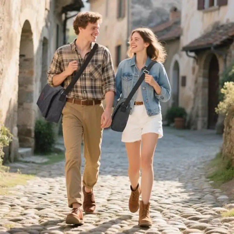 Eshow Borsa a tracolla Uomo Marrone 816176 miniatura 2