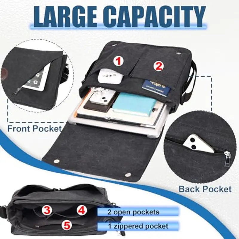 Eshow Borsa a tracolla Uomo Marrone 816176 miniatura 3