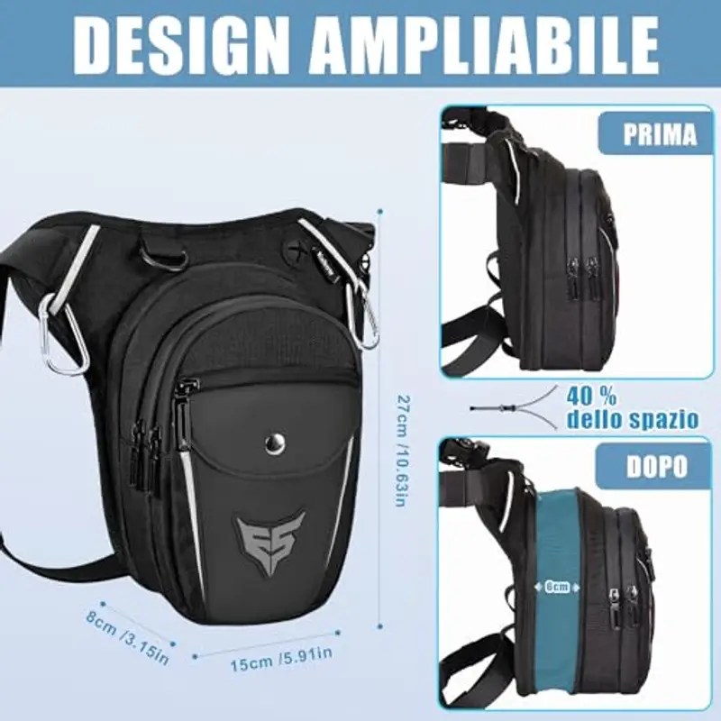 Eshow Marsupio Uomo Nero 871608 miniatura 3